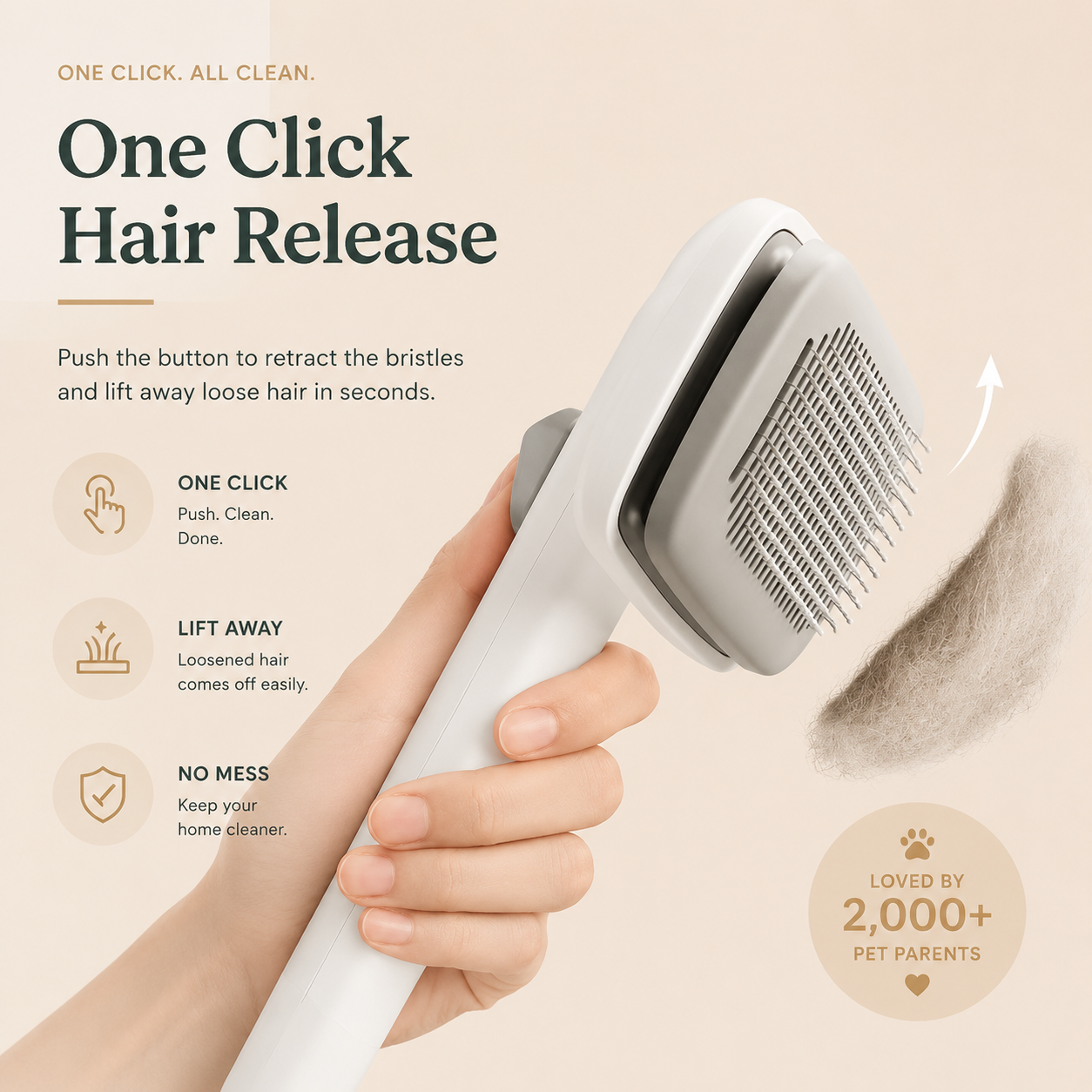 Nuvipet Self-Cleaning Pet Brush