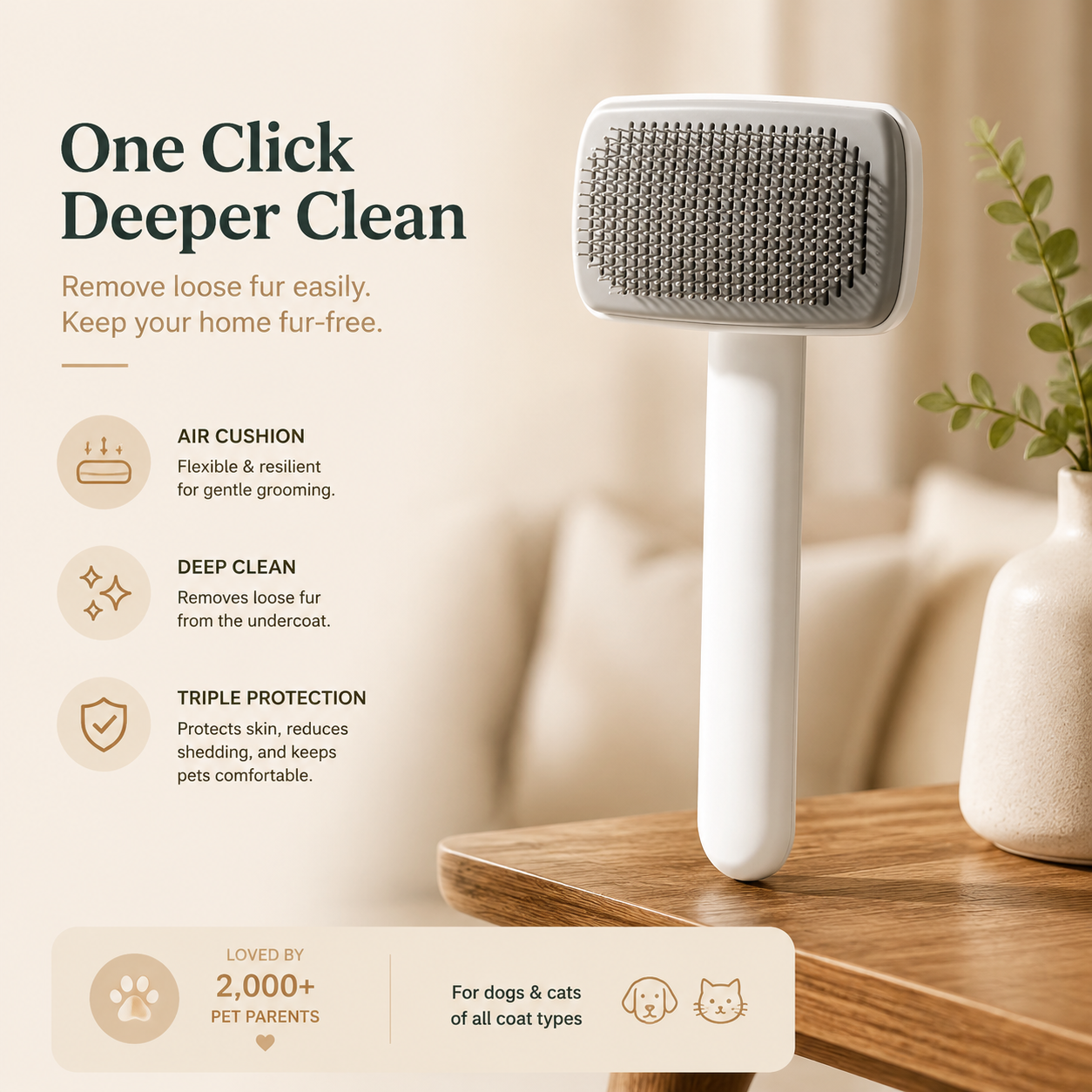 Nuvipet Self-Cleaning Pet Brush